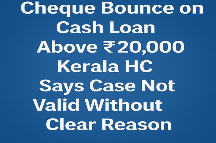 Cheque Bounce on Cash Loan Above ₹20,000? Kerala HC Says Case Not Valid Without Clear Reason