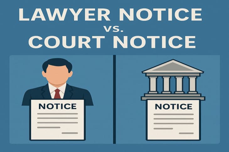 Lawyer Notice vs. Court Notice: Key Differences You Must Know