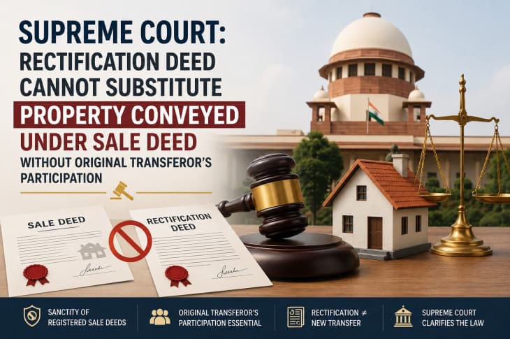 Supreme Court Clarifies Rectification Deed Limits: Why Property Cannot Be Substituted Without the Original Seller