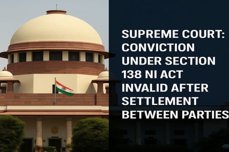 Supreme Court: Conviction Under Section 138 NI Act Invalid After Settlement Between Parties