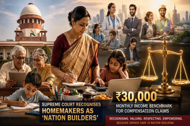 Supreme Court Sets ₹30,000 Monthly Income for Housewives, Calls Them ‘Nation Builders’