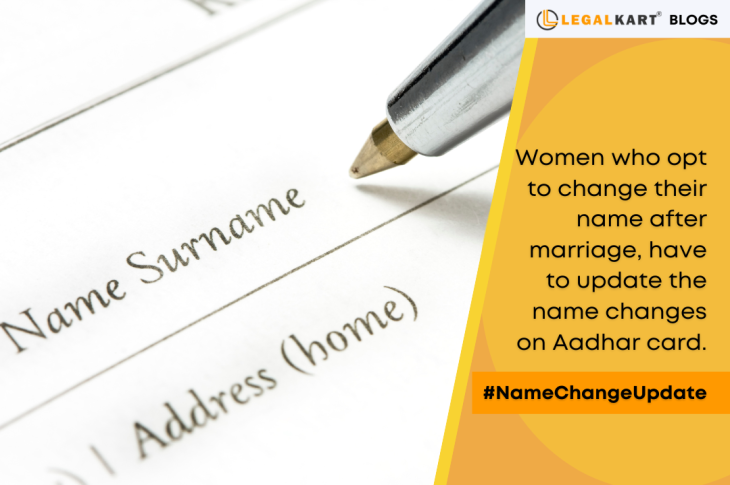 How to change name in aadhaar card after marriage