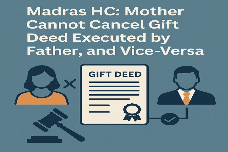 Madras HC: Mother Cannot Cancel Gift Deed Executed by Father, and Vice‑Versa – Detailed Legal Analysis