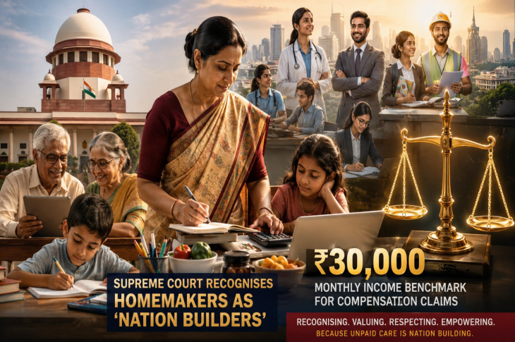 Supreme Court Sets ₹30,000 Monthly Income for Housewives, Calls Them ‘Nation Builders’