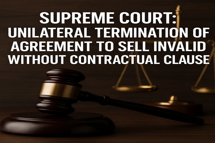 Supreme Court: Unilateral Termination of Agreement to Sell Invalid Without Contractual Clause